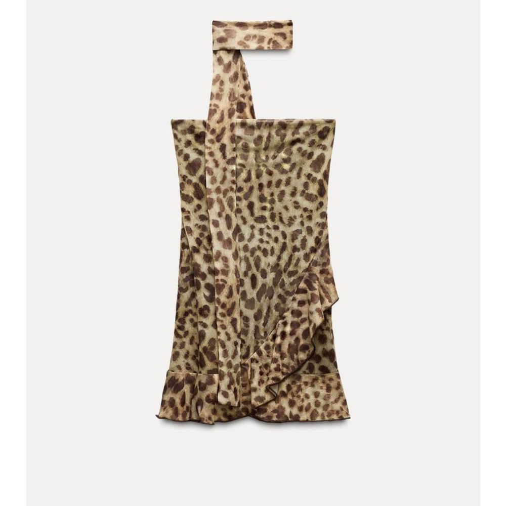 Leopard Print Halter Dress